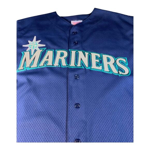 Vintage Majestic Diamond Collection Full Button Seattle Mariners Basebal Jersey - Picture 3 of 8